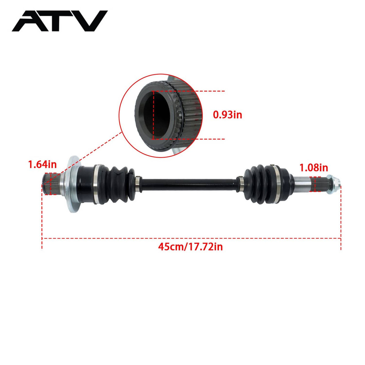 Solidspare Rear Left CV Axles Drive Shaft For Yamaha GRIZZLY 660 YFM660 FA FAHW 4WD 2003-08