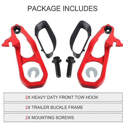 Solidspare Heavy Duty Front LH & RH Tow Hooks w/ Hardware For Dodge 2019 -2022 Ram 1500 DT