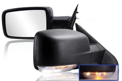 Solidspare 2Pcs Mirrors For 2013-2019 Ram 1500 Power Fold Power Adjust Heated Puddle Light