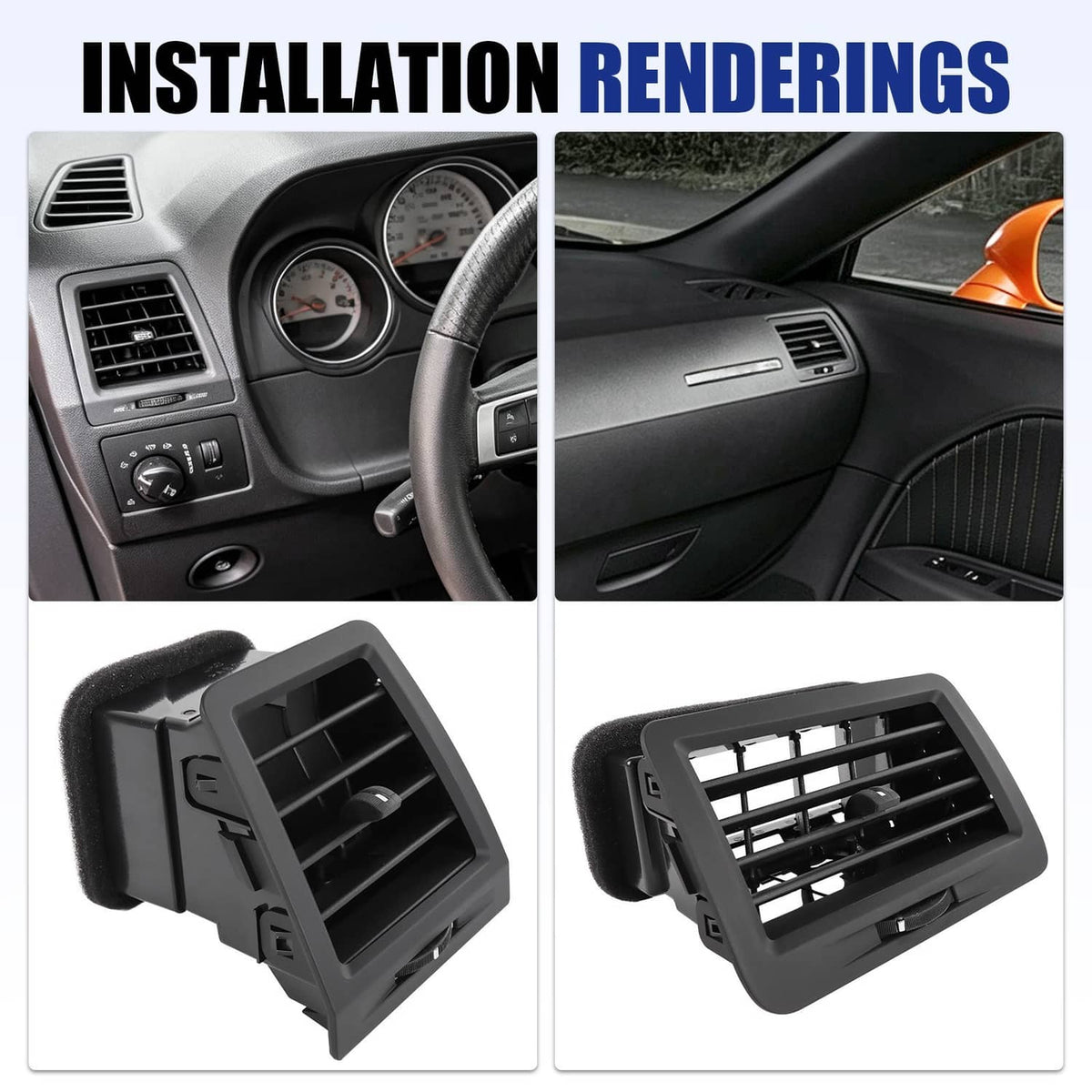 Solidspare Pack Of 2 Dashboard Air A/C Vent Left & Right For Dodge Challenger 2008-2014
