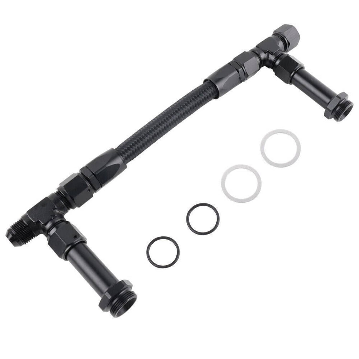 Solidspare For Holley 4150 Carburetor AN8 Dual Feed Carb Fuel Line Braided Fuel Line Kit