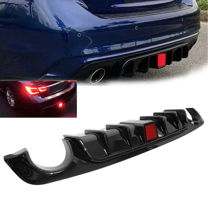 Rear Lower Diffuser Lip W/Light LED For Infiniti Q50 2018 2019 2020 2021 22-2023