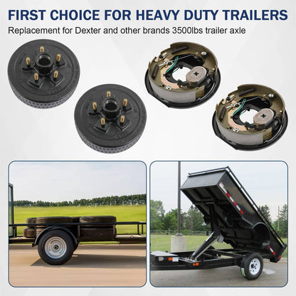 Solidspare NEW Electric Trailer Brake 10" x 2-1/4" & 5 on 4.5" Hub Drum Kit for 3500 lbs
