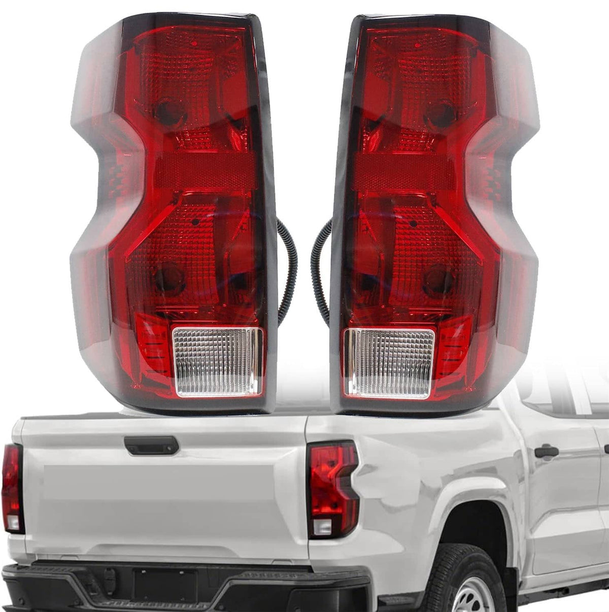 Solidspare Driver & Passenger Side Halogen Tail Lights w/ Bulb For 2023 2024 Chevy Colorado