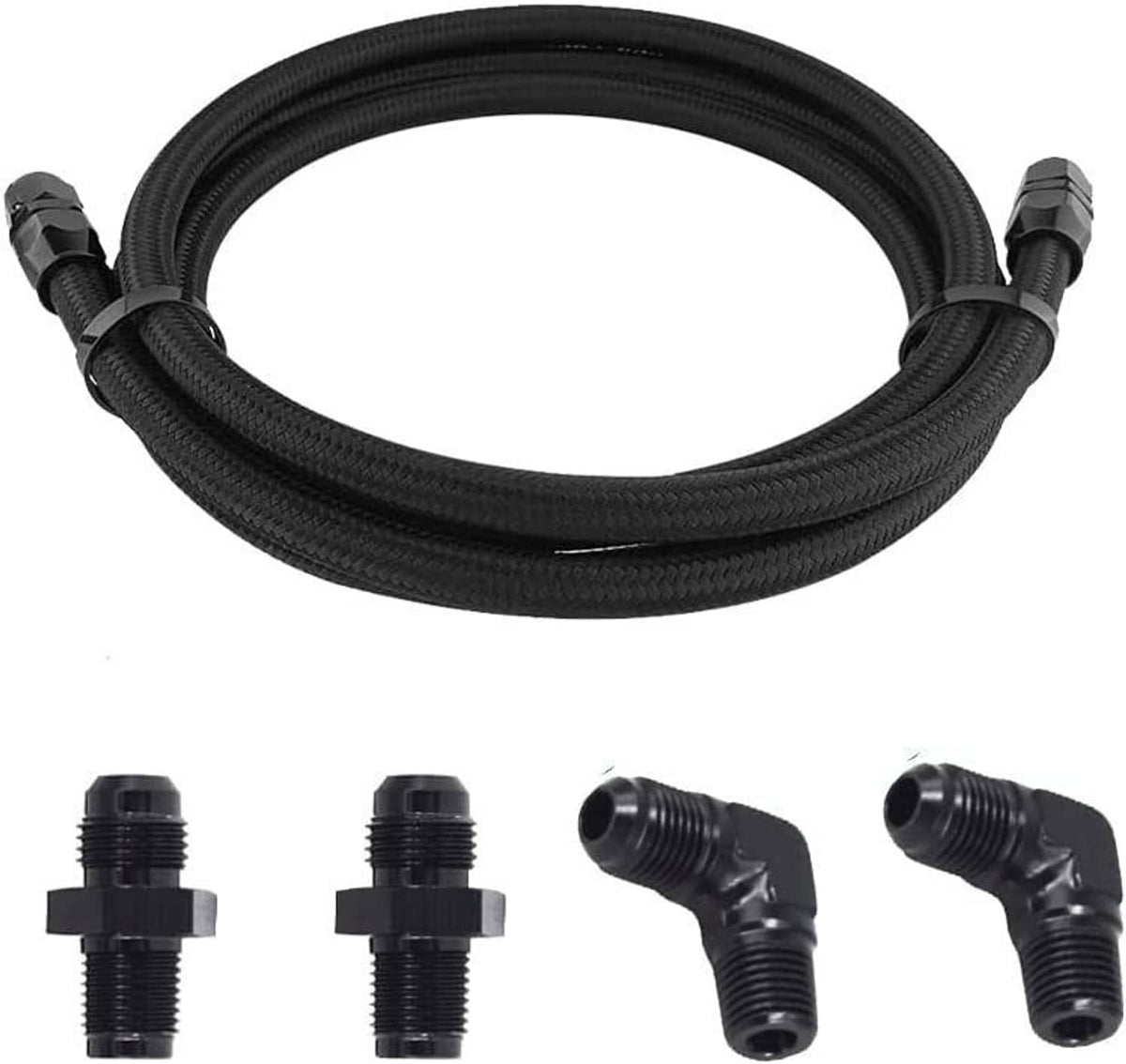 Solidspare For GM 4L60E 4L65E TH350 TH400 Automatic Transmission Cooler 6AN Hose Line Kit