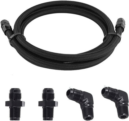 Solidspare For GM 4L60E 4L65E TH350 TH400 Automatic Transmission Cooler 6AN Hose Line Kit