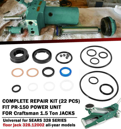 Solid Spare 328.12002 Floor Jack Seal Kit for Sears Craftsman 328.12002 Series 1.5 Ton