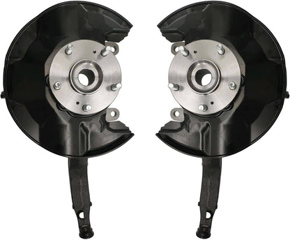 Solidspare New Front Steering Knuckles & Wheel Hub Bearings for 2009-2012 Honda Accord TSX