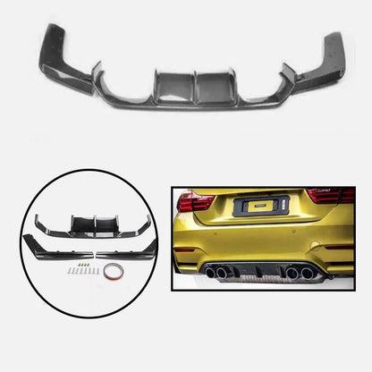 Solidspare Carbon Fiber Color Rear Bumper Diffuser Lip For 2015-2020 BMW F80 M3 F82 F83 M4