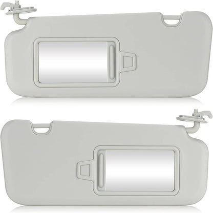 Solidspare 2Pcs Driver & Passenger Gray Sun Visor w/ Mirror for 2017-2019 Hyundai Elantra