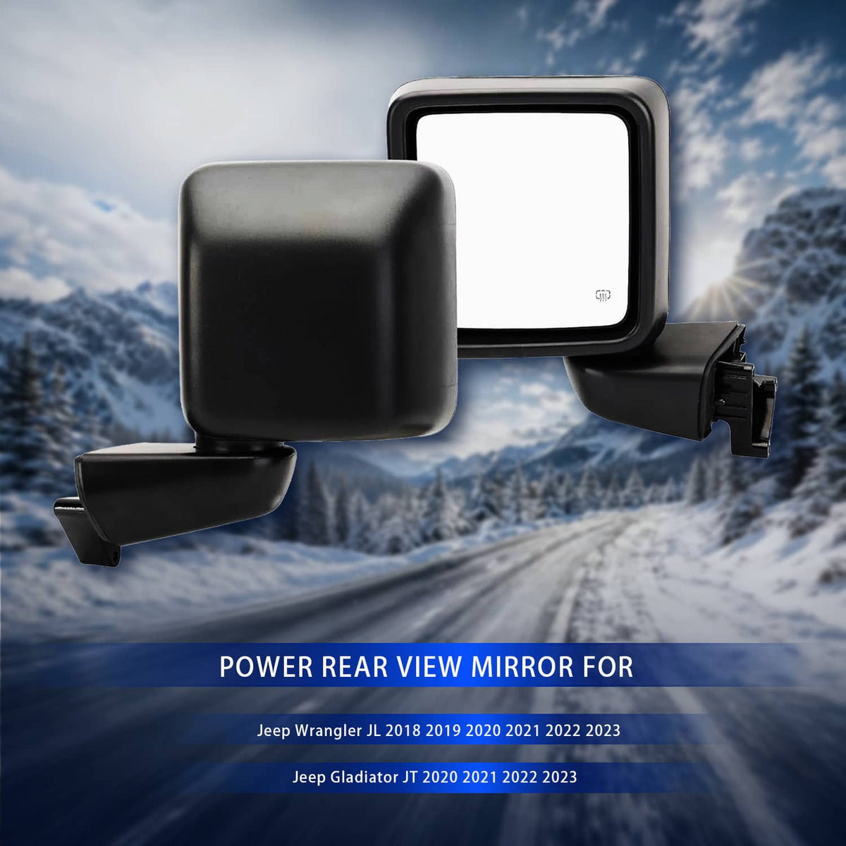 Solidspare Left & Right Power Heated Mirror Set for 2018-2024 Jeep Gladiator Wrangler JL