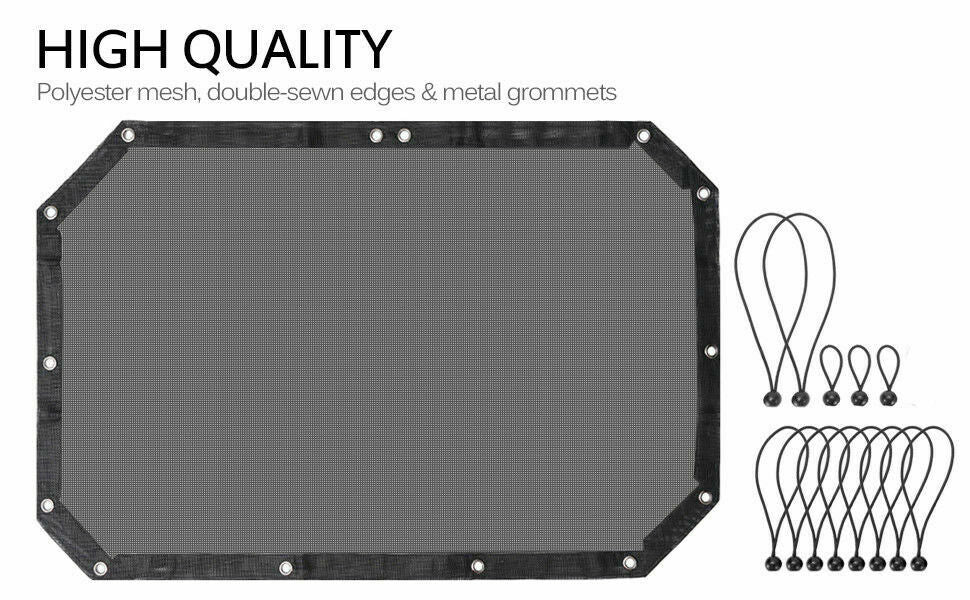 Mesh Sun Shade Bimini Bikini Top for 2 / 4 Door, 2Dr / 4Dr Jeep Wrangler JK JKU