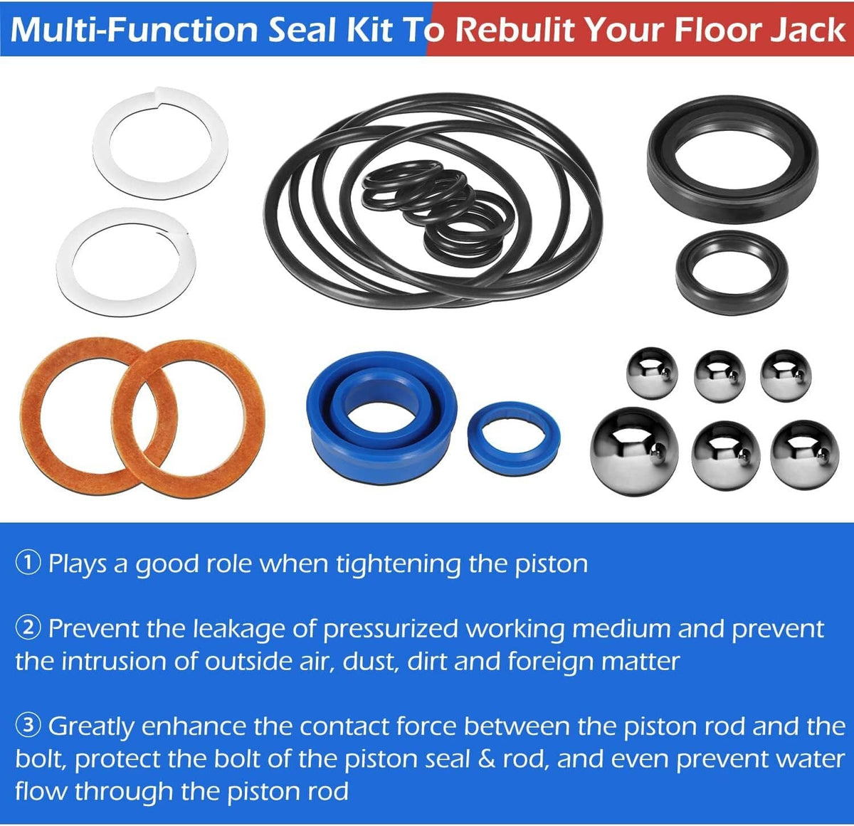 Solid Spare 328 Series - Floor Jack Repair Kit Seal Kit For AM200F Matco Floor Jack 2 Ton