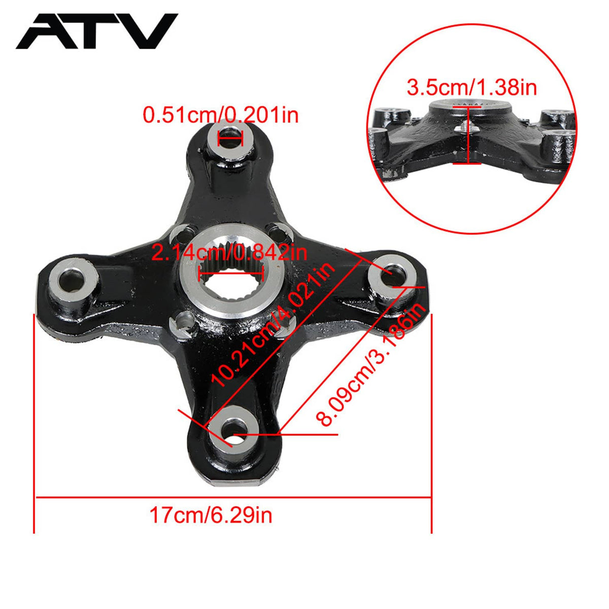 Solidspare Front or Rear Wheel Hub ATV For Can-Am Outlander 450 500 570 650 800 850 1000