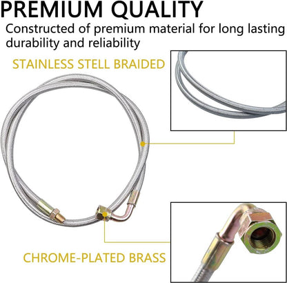 Solidspare 41" Turbo Oil Feed Line Kits For T3 T4 T60 T61 T70 1/8 PNT 90 Degree AN4