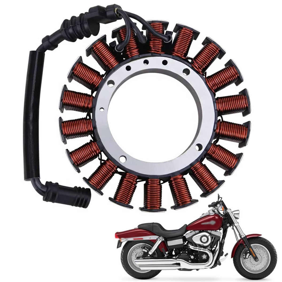 Solidspare HIGH QUALITY STATOR COIL FOR HARLEY 2008-2017 SOFTAIL & DYNA REPLACE # 30017-08
