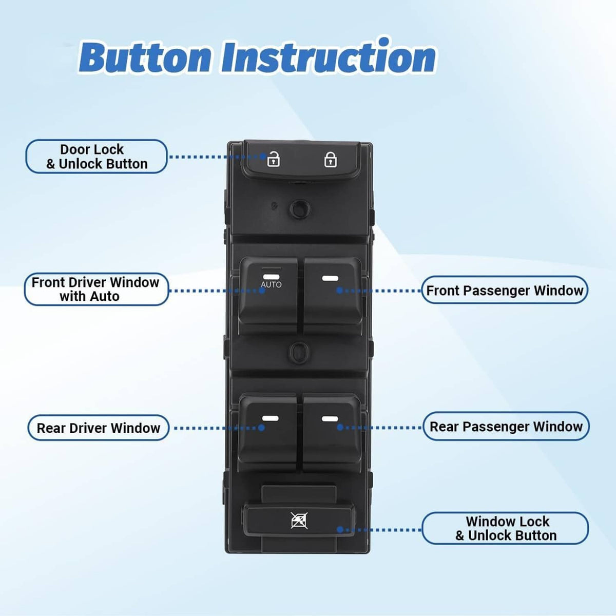 Solid Spare Front Left Driver Power Window Switch For Hyundai Sonata 2015-2019 93570-C1000