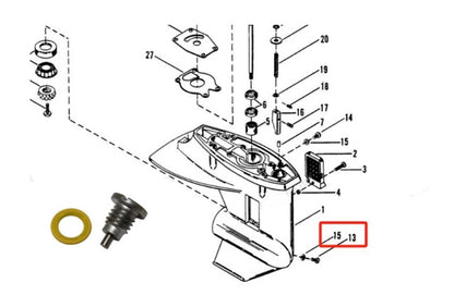 Solid Spare For Mercruiser Alpha Magnetic Outdrive Lower Unit Drain Plug, Screw 8M0058389（2）