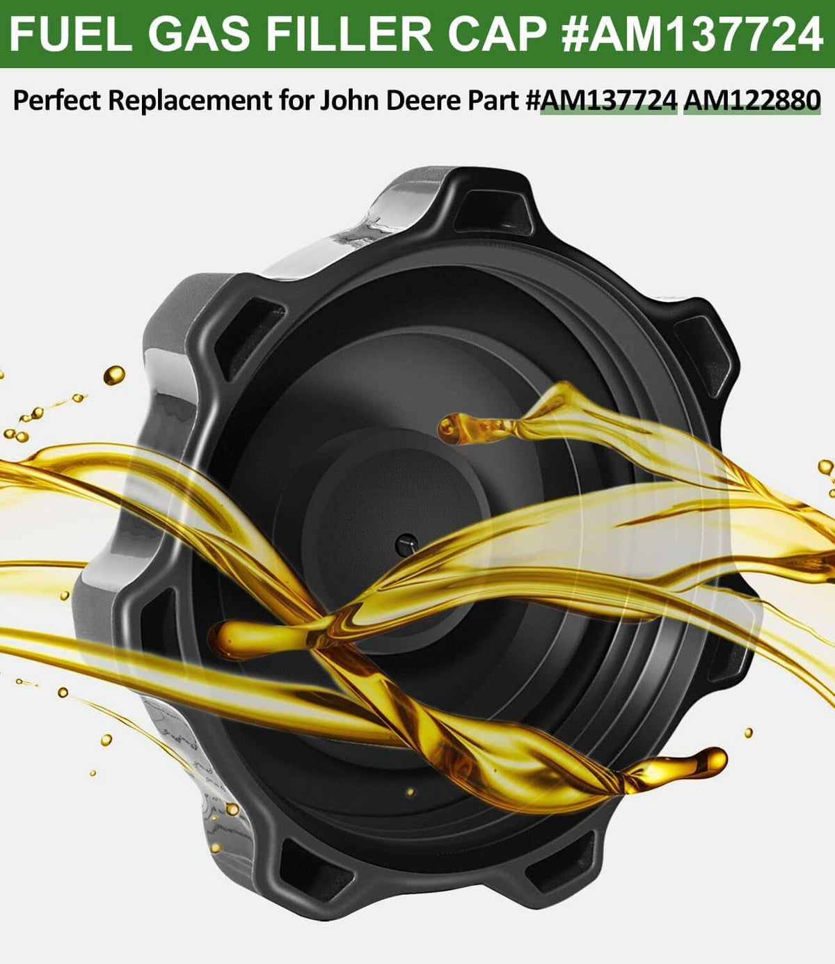 Solid Spare AM137724 Filler Cap for John Deere 300, LT, X300, X400, X500, X700, Z200, Z400