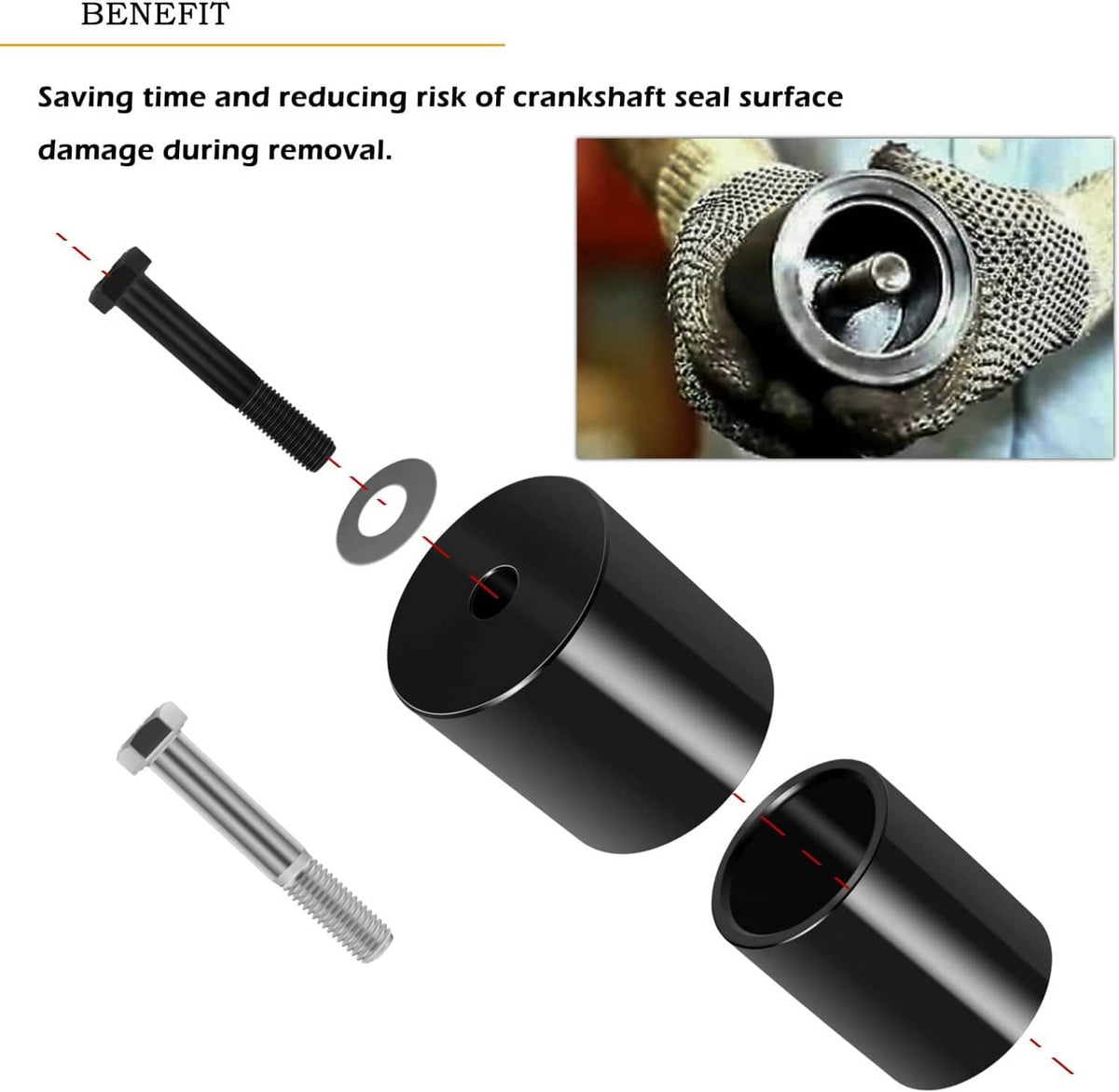 Solid Spare JDG10549 Crankshaft Front Oil Seal Installer Tool Set for John Deere Servicegard