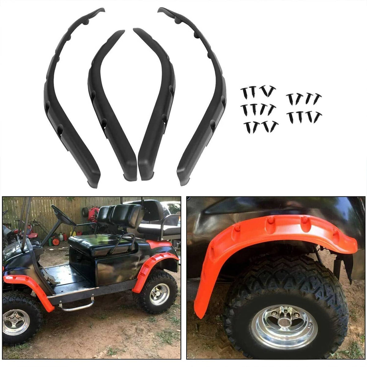 Solidspare For Yamaha G14 G16 G19 G20 G22 Golf Cart Front Rear Fender Flares W/ Hardware
