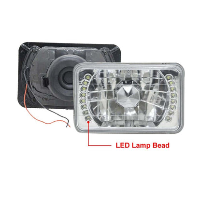 4pcs 4x6" LED Halo Headlights DRL Beam For Chevy C10 Pickup truck 1980-1986