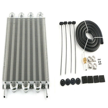 Solidspare 8 Rows Universal Aluminum Remote Transmission Oil Cooler Radiator Converter Kits