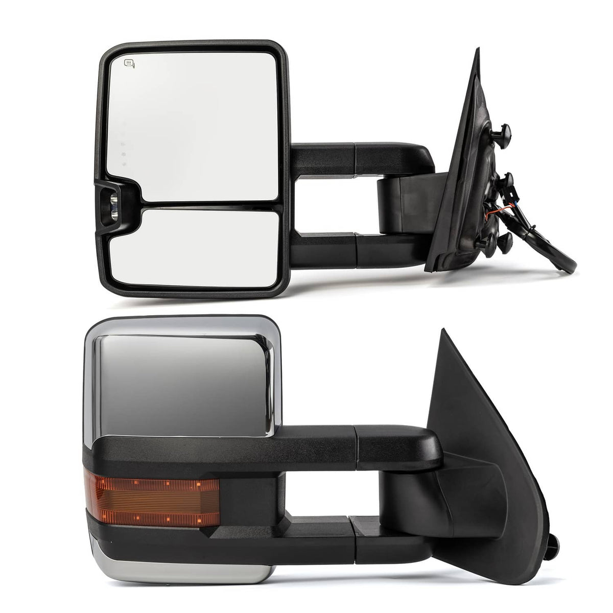 Solidspare Fits for 2014-2018 Chevy Silverado Sierra 1500 Manual Heated Towing Mirrors Pair