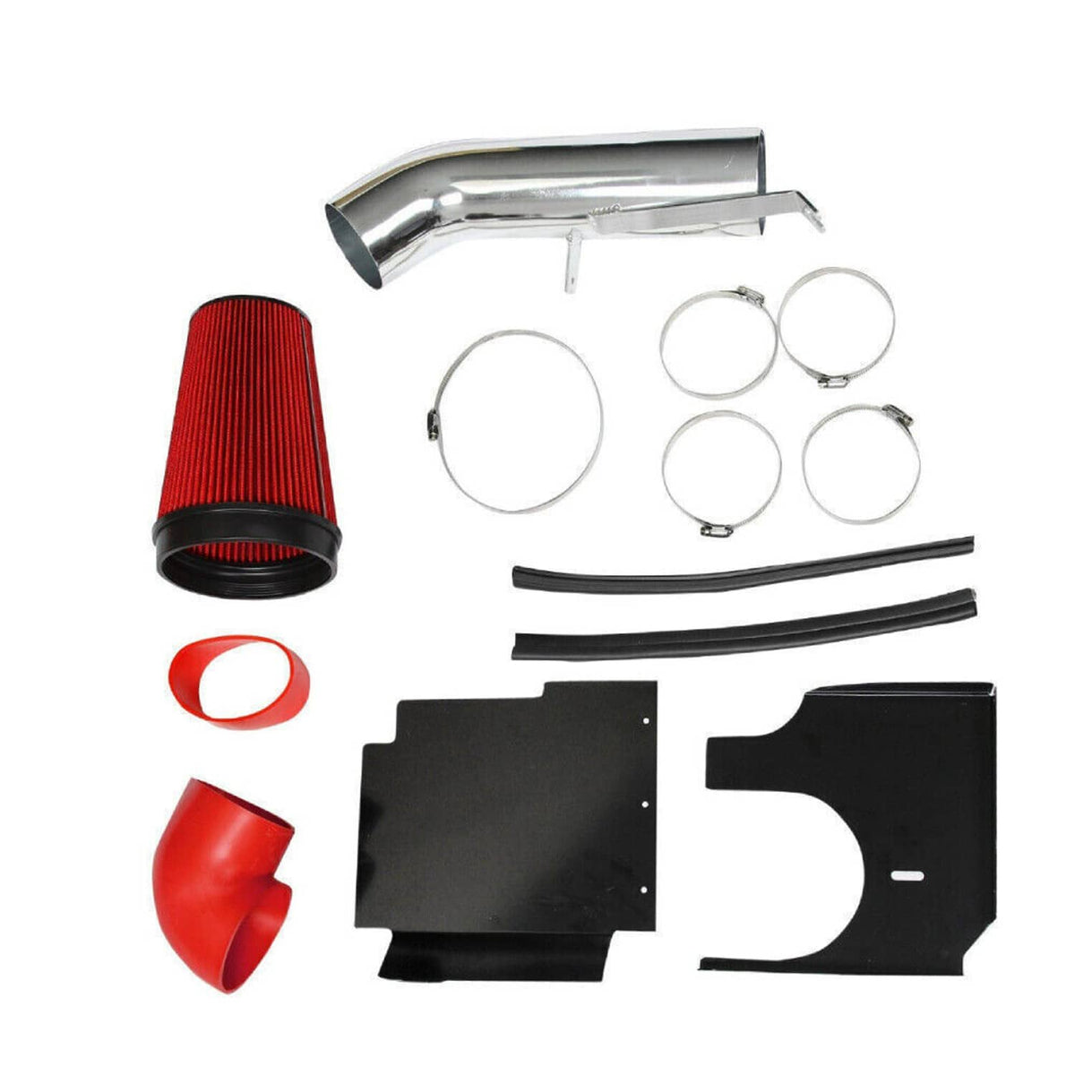 Solidspare 4"Cold Air Intake System Kit + Heat Shield For 99-06 GMC Chevy V8 4.8L/5.3L/6.0L