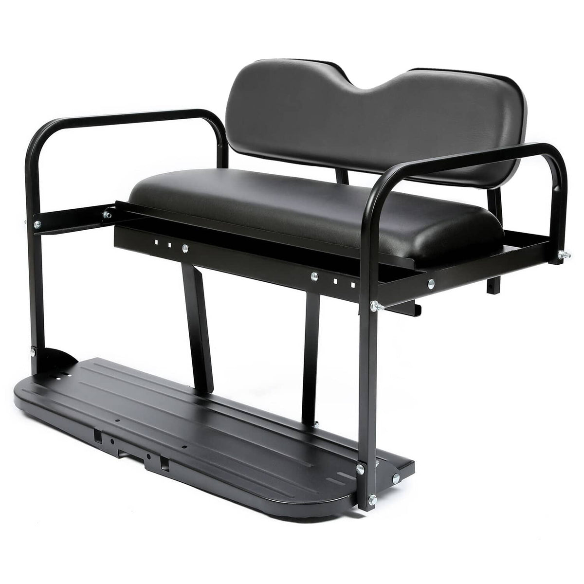 Solidspare Golf Cart Flip Folding Rear Back Seat Kit Black For EZGO Marathon Pre-1994