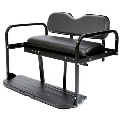 Solidspare Golf Cart Flip Folding Rear Back Seat Kit Black For EZGO Marathon Pre-1994