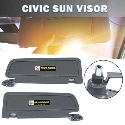 Solidspare Pair Sun Visor Dark Gray For 2006-2011 Honda Civic Visors Left & Right Visor Set