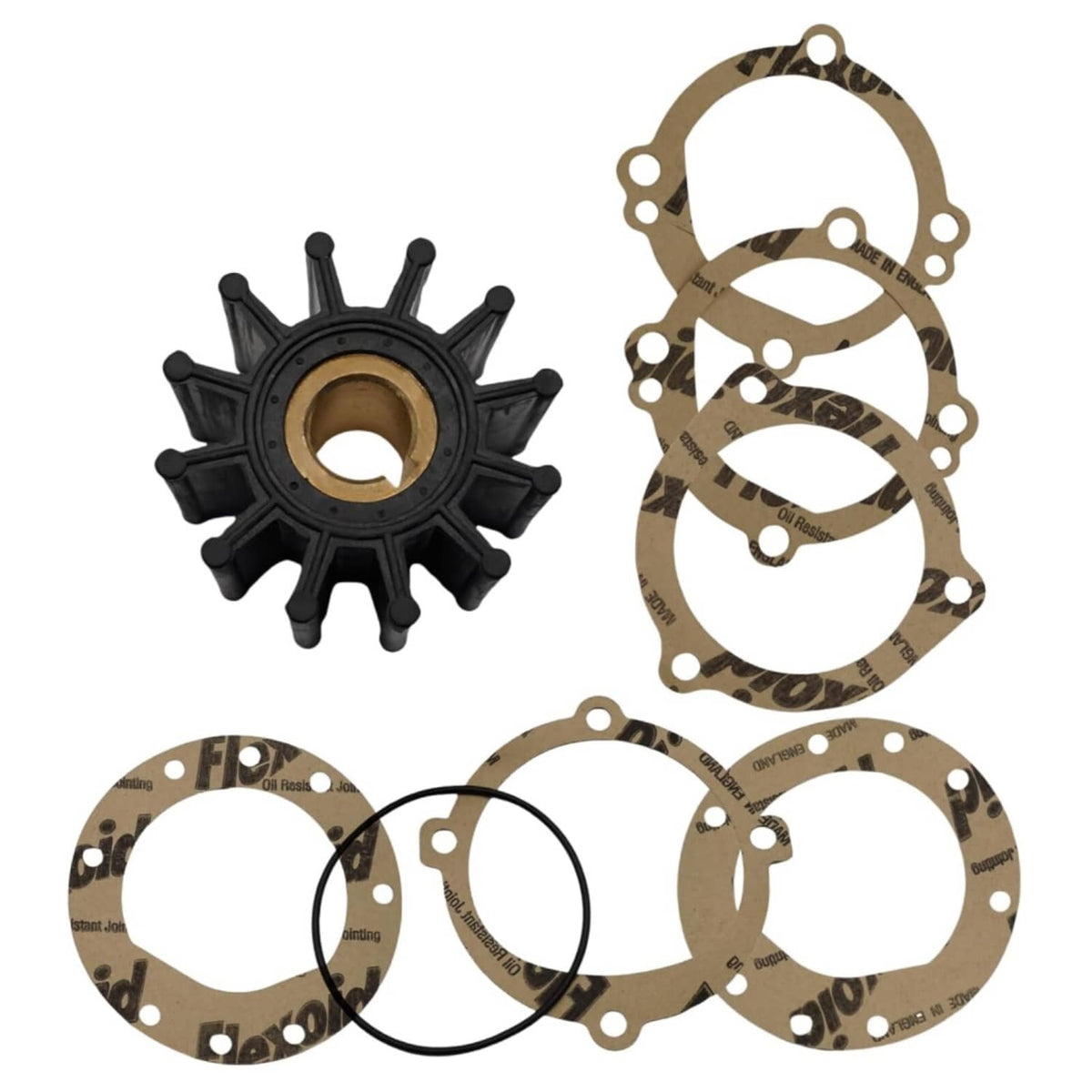 Solid Spare Water Pump Impeller Kit For Sherwood 10615 10615K ONAN 132-0349 CEF 500120 Ancor