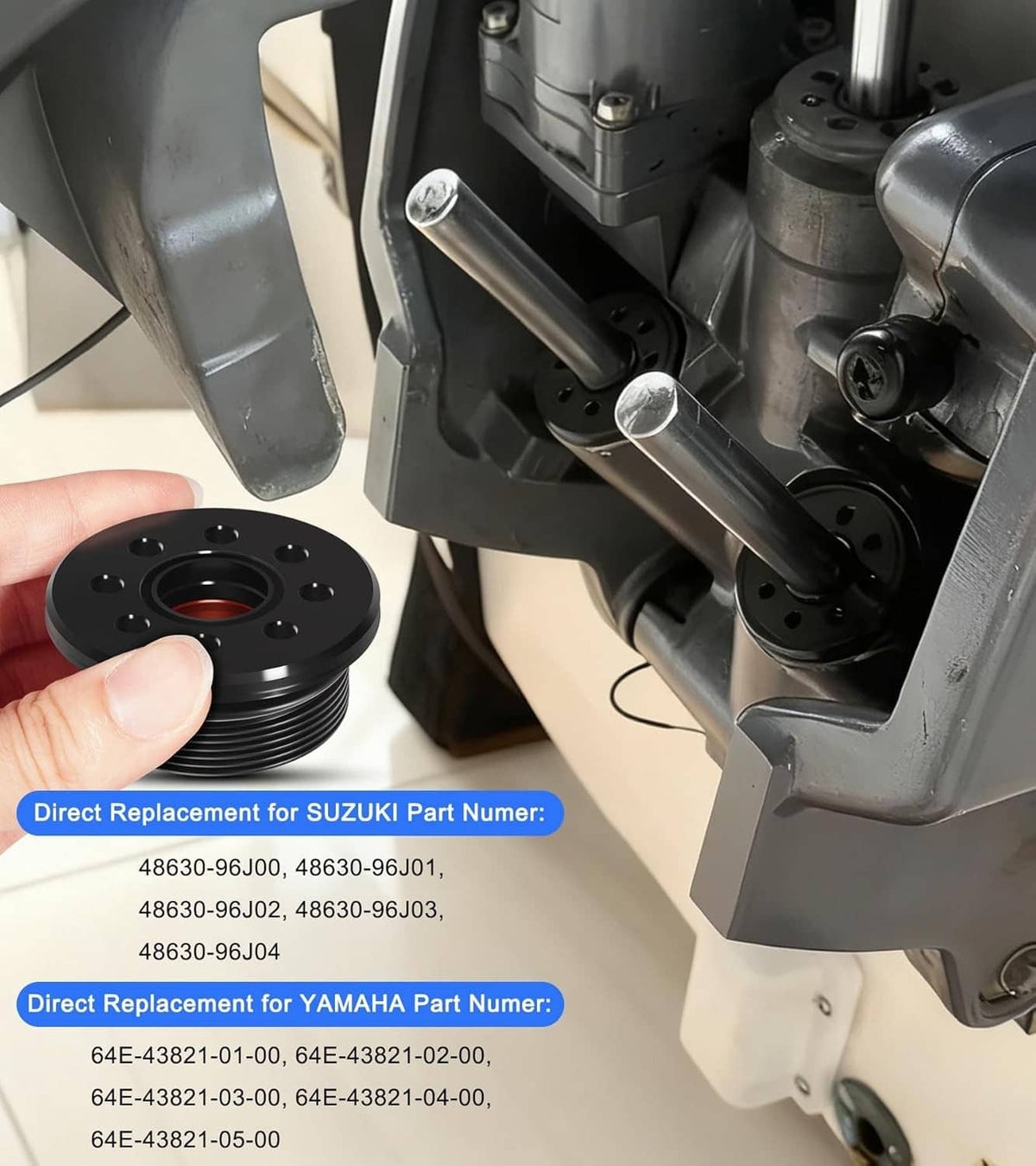 Solid Spare 64E-43821-01-00 Screw Trim Cap Cylinder W/Seal For Yamaha 115-250HP Outboard