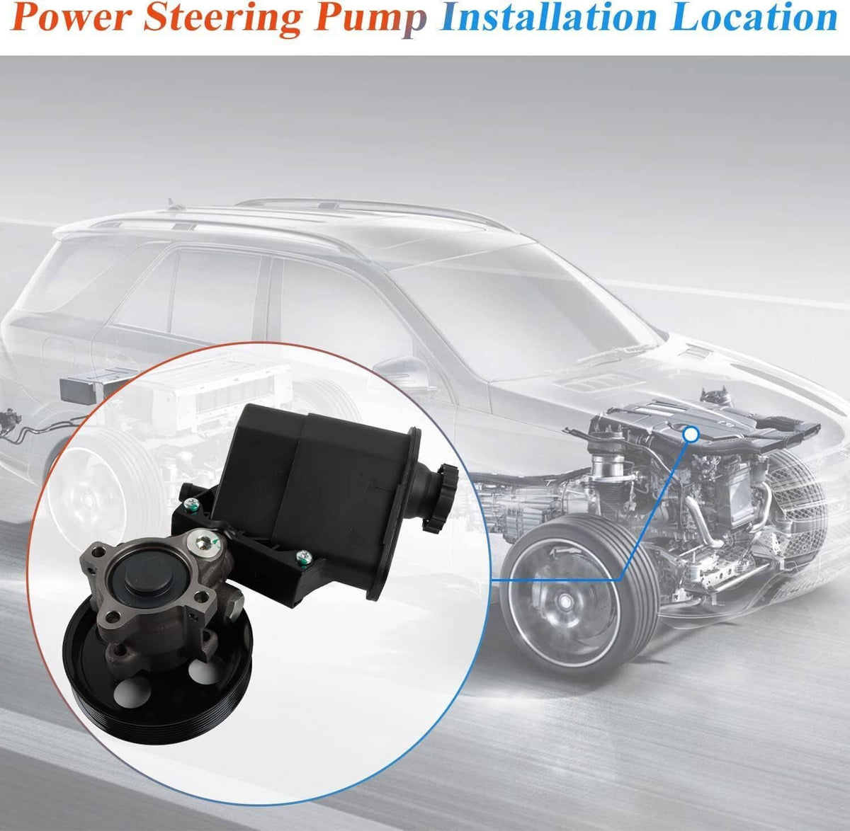 Solidspare New Power Steering Pump w/ Reservoir & Pulley For 04-07 Dodge Ram 1500 3.7L 4.7L