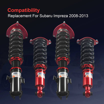 Solidspare Coilover Struts Shock Suspension Kit For 2008-2013 Subaru Impreza Adj. Height