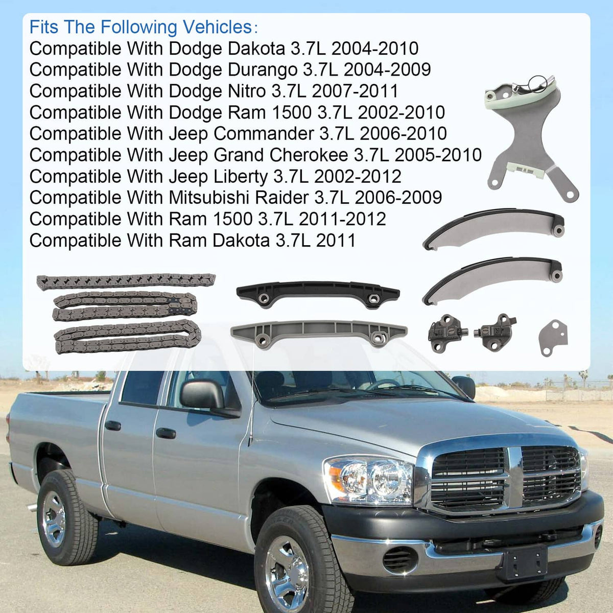 Solidspare Timing Chain Kit  For 2002-2011 Jeep Liberty Dodge Ram Durango Dakota 3.7L SOHC