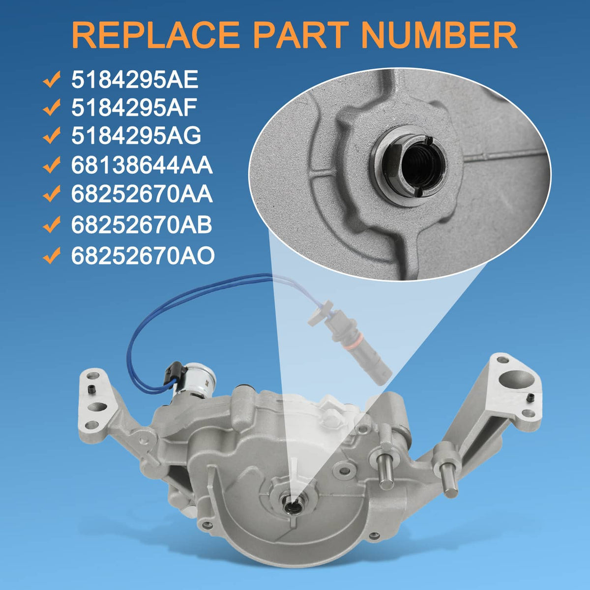 Solidspare Engine Oil Pump FOR Jeep Grand Cherokee Dodge Durango Chrysler 3.6L 68252670AA