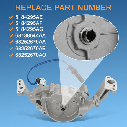 Solidspare Engine Oil Pump FOR Jeep Grand Cherokee Dodge Durango Chrysler 3.6L 68252670AA