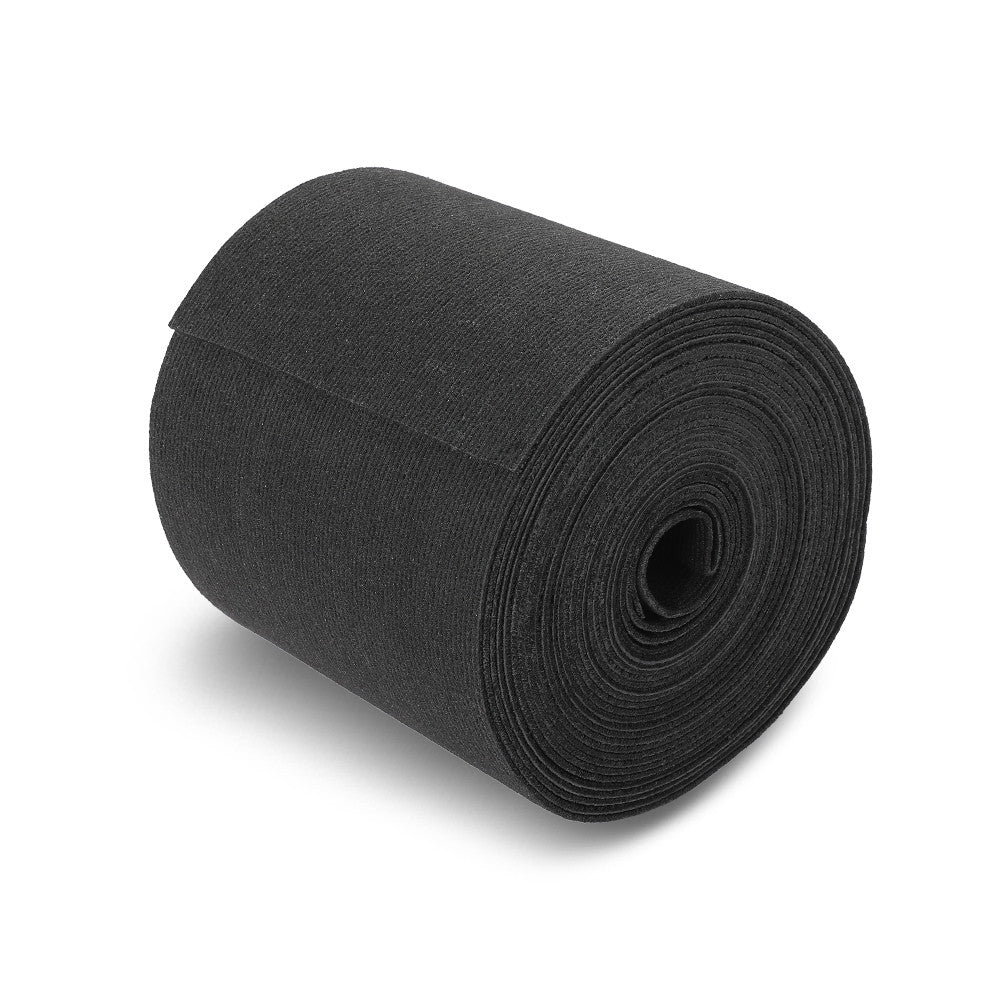 Solid Spare 9" x 50' Ribbed Bunk Carpet / Marine Boat Trailer Runners / Outdoor - Black