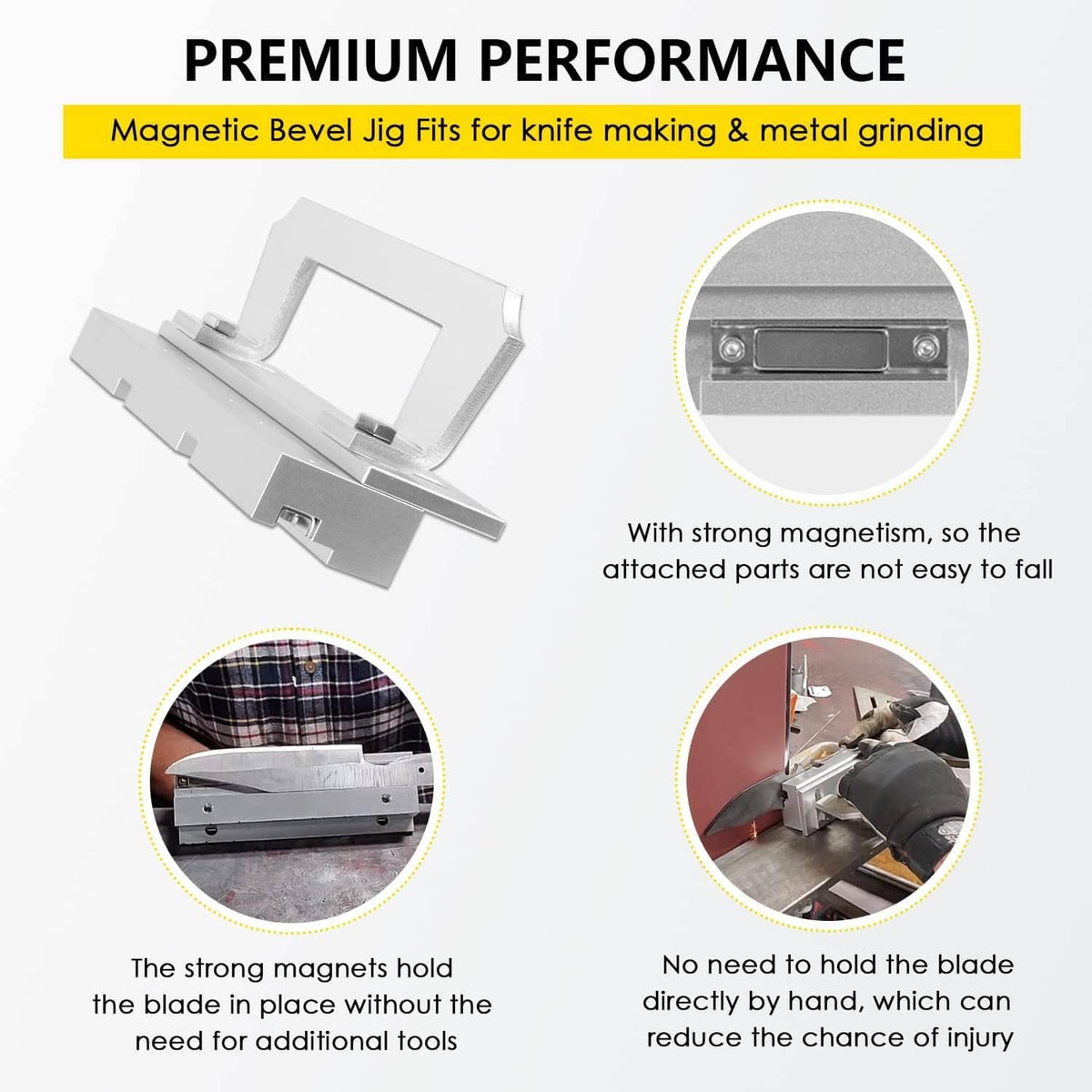 Solidspare Magnetic Bevel Jig for Grinding & Sharpening Metal Knife Making Welders