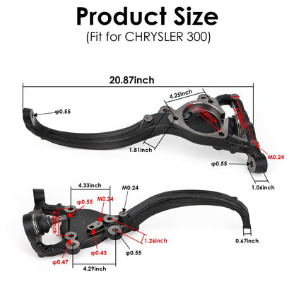 Solidspare Pair Front Steering Knuckle For 2012-21 Chrysler 300 Dodge Challenger Charger
