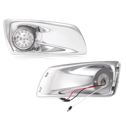 Solid Spare LED Fog Lights Lamp W/Bezel Clear Lens Pair LH & RH For Kenworth T660 2007-2017