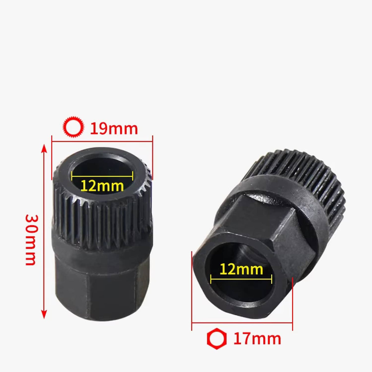 Solid Spare 33 Spline Hexagon Alternator Clutch Free Wheel Pulley Removal Installation Tool