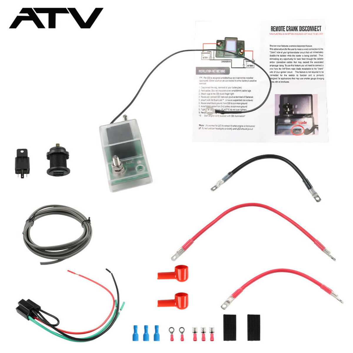 Solidspare For Honda Pioneer 1000/700/500 UTV-SBI-CM ATV Dual Battery Connect & Monitor