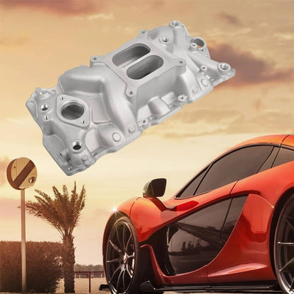 Solidspare Aluminum Dual Plane Intake Manifold 22026 For SBC Chevy 350 Small Block