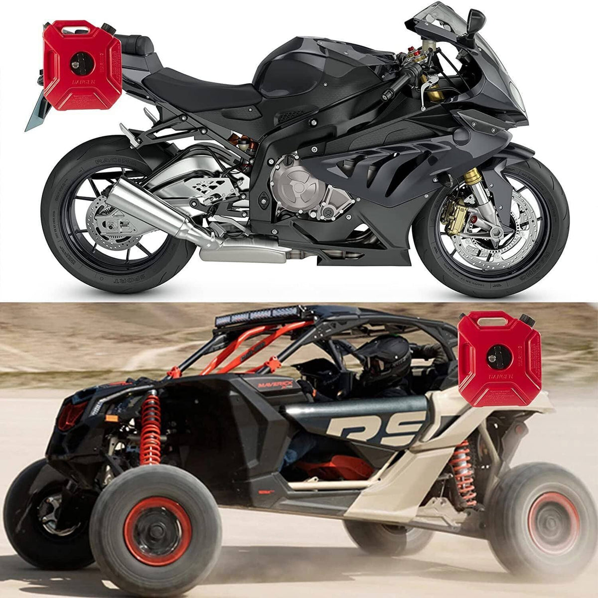 Solidspare ✨5L Gas Fuel Tank Gas Can Oil Storage Can For ATV UTV Gokart Motorcycle Car SUV