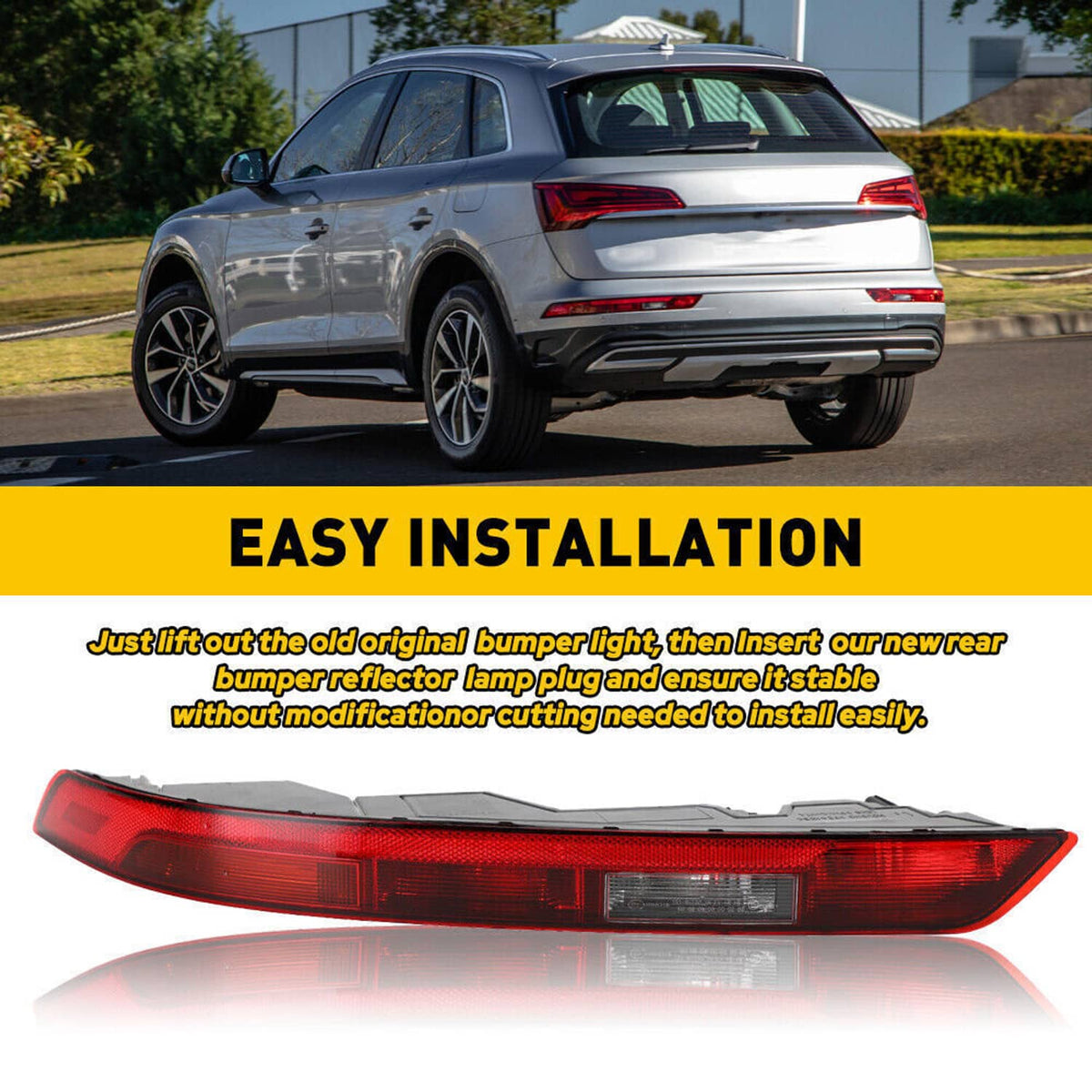 Solidspare Lower Tail Fog Brake Lamp Left Driver Rear Bumper Light For 18-21 Audi Q5 New