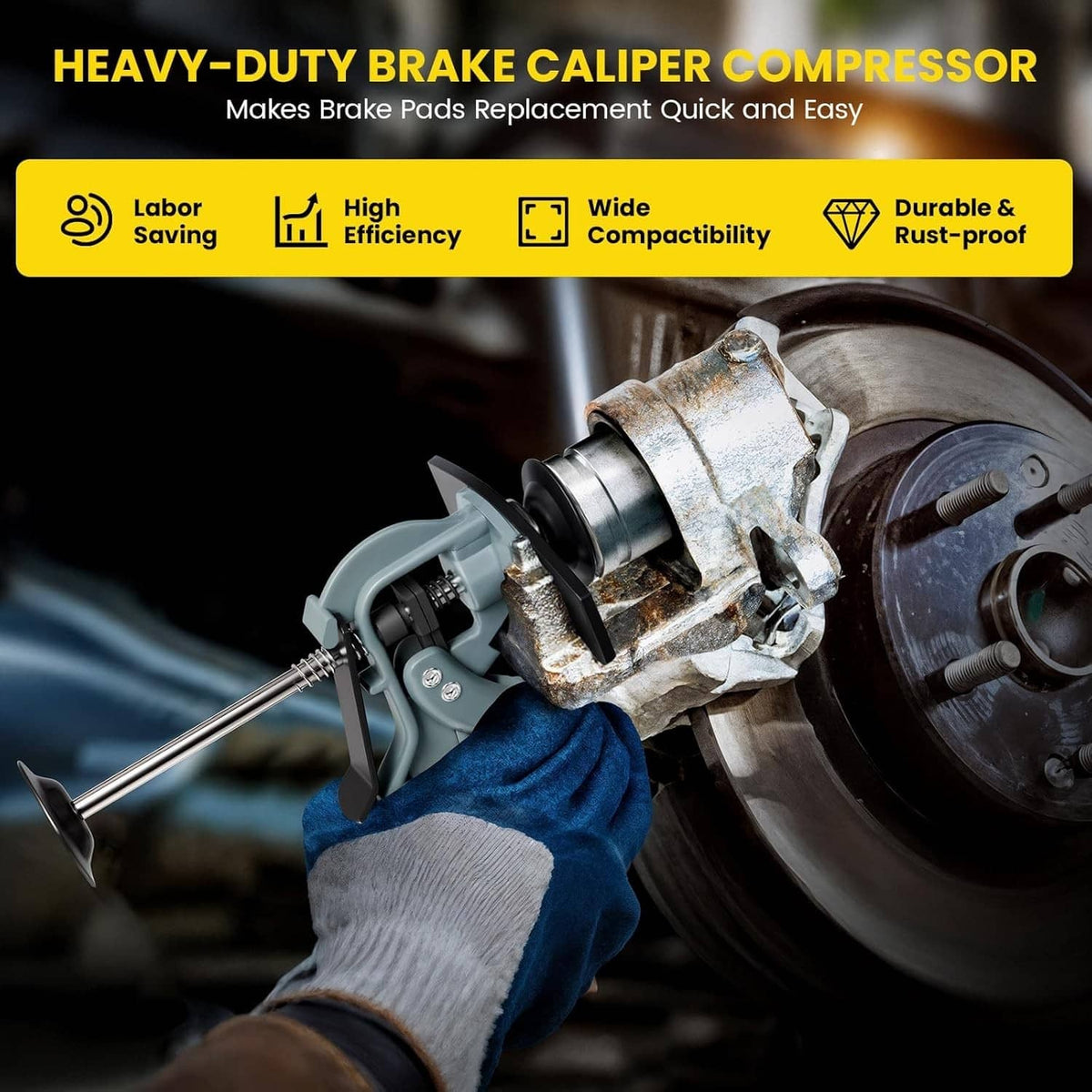 Solid Spare 24300 Speedy Brake Pad Spreader Single Piston Brake Caliper Compressor Tool