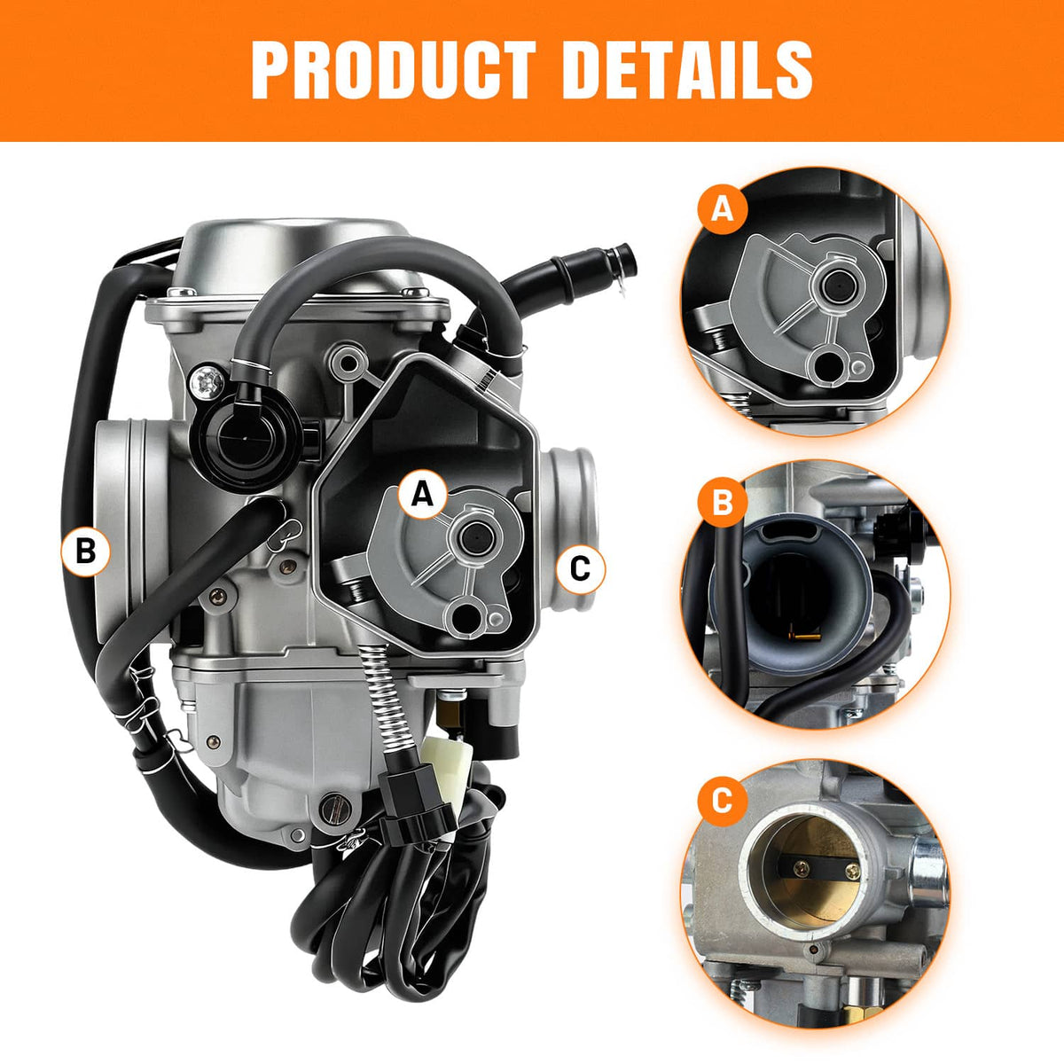 Solidspare Carburetor W/ Fiter Intake Manifold for Honda Foreman 450 TRX450 ES S FE FM